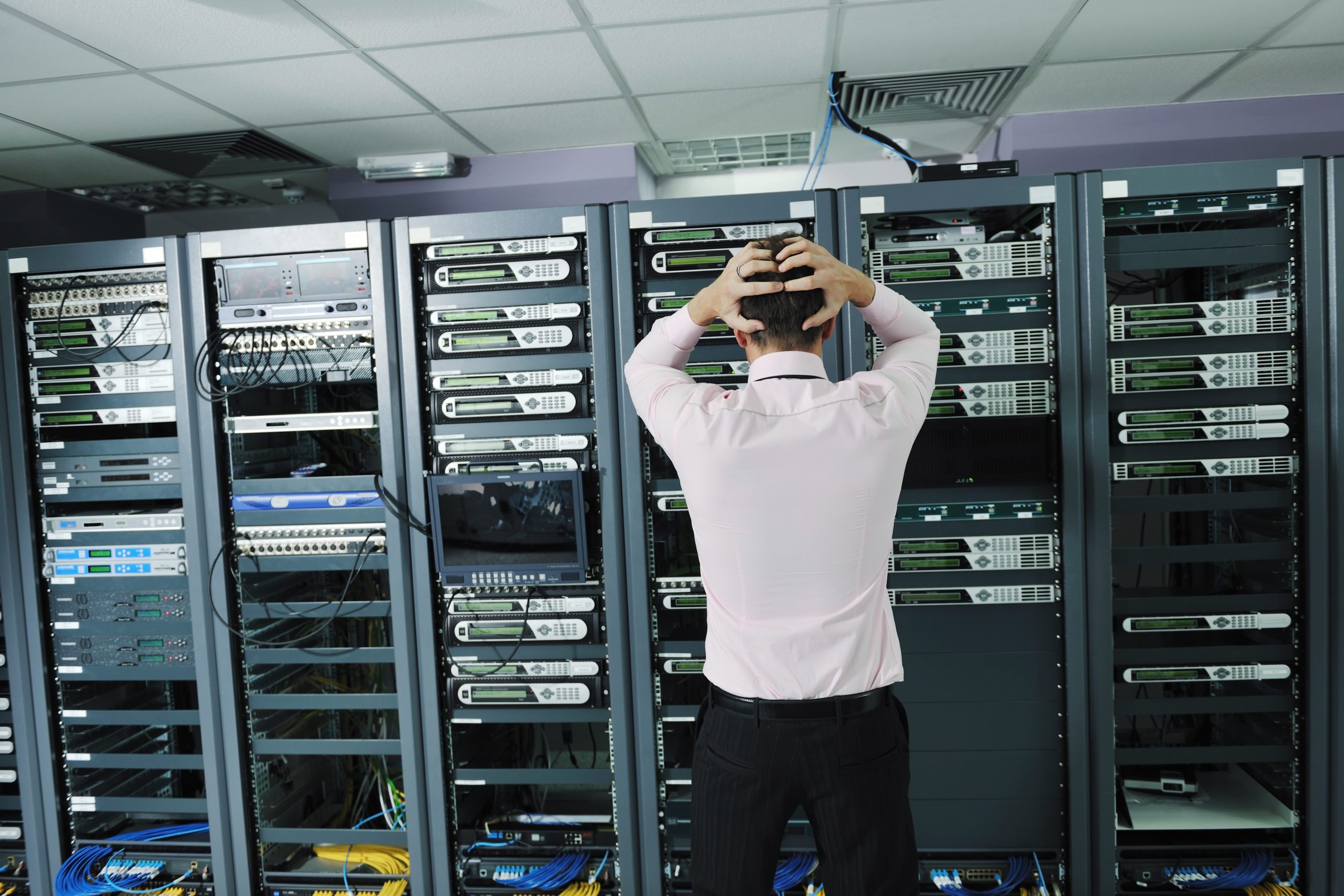 system fail situation in network server room system fail situation in network server room